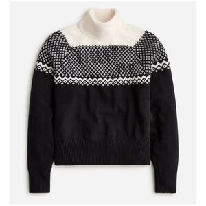 Cashmere shrunken Fair Isle turtleneck sweater